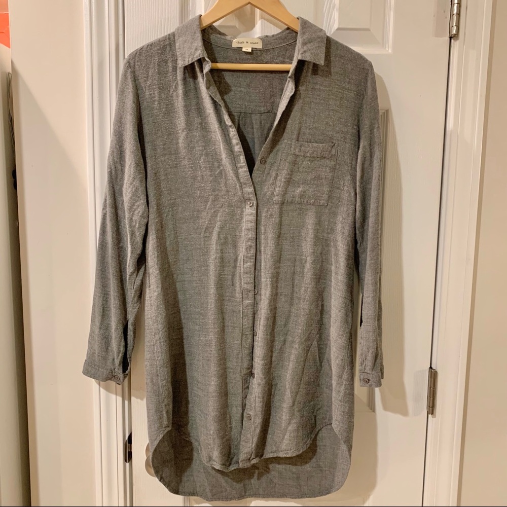 Cloth and Stone Heathered Gray Tunic Dress - M